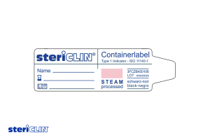 SteriClin Container Label für einen Container für medizinische Instrumente