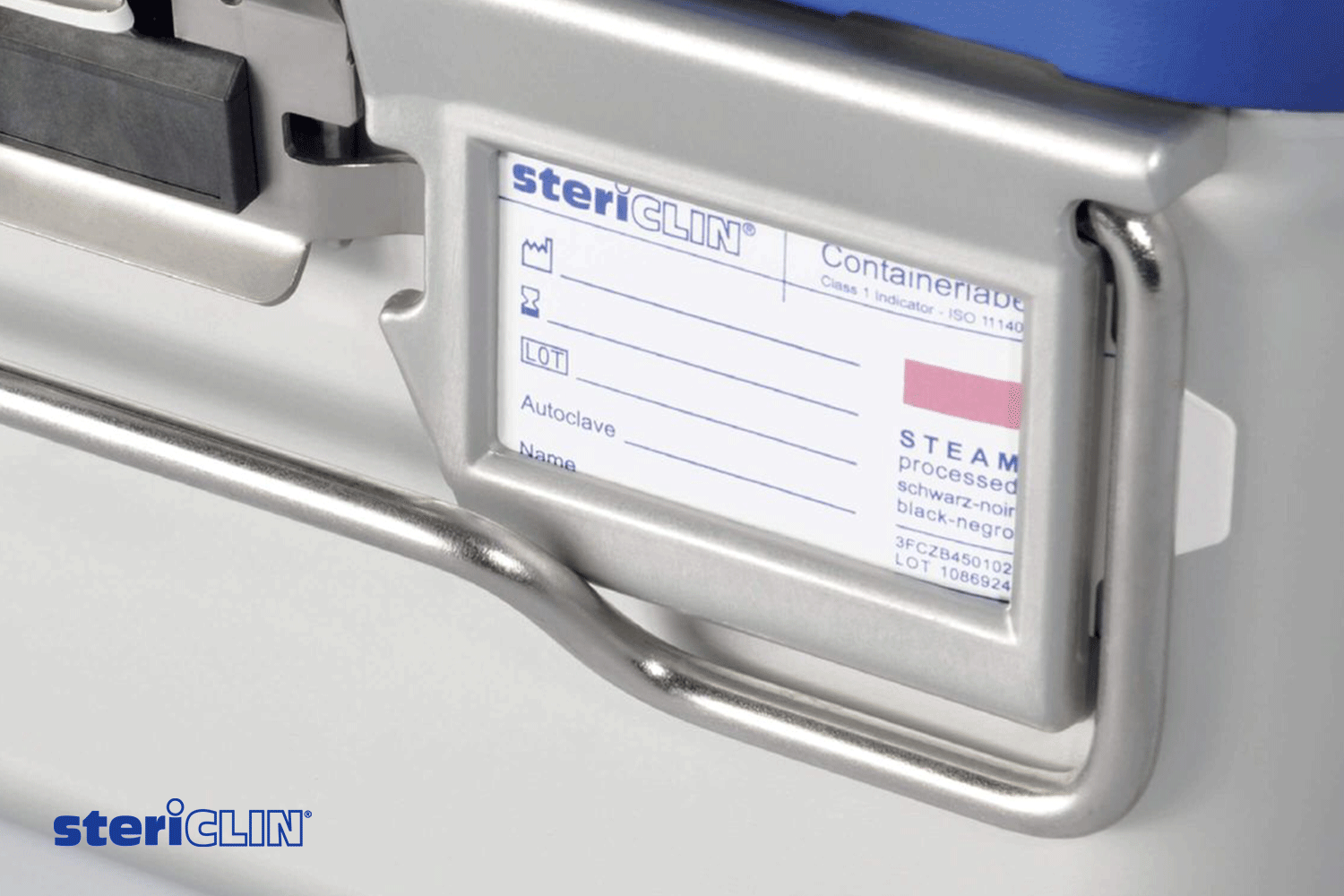 SteriClin Container Label in einem Container für medizinische Instrumente