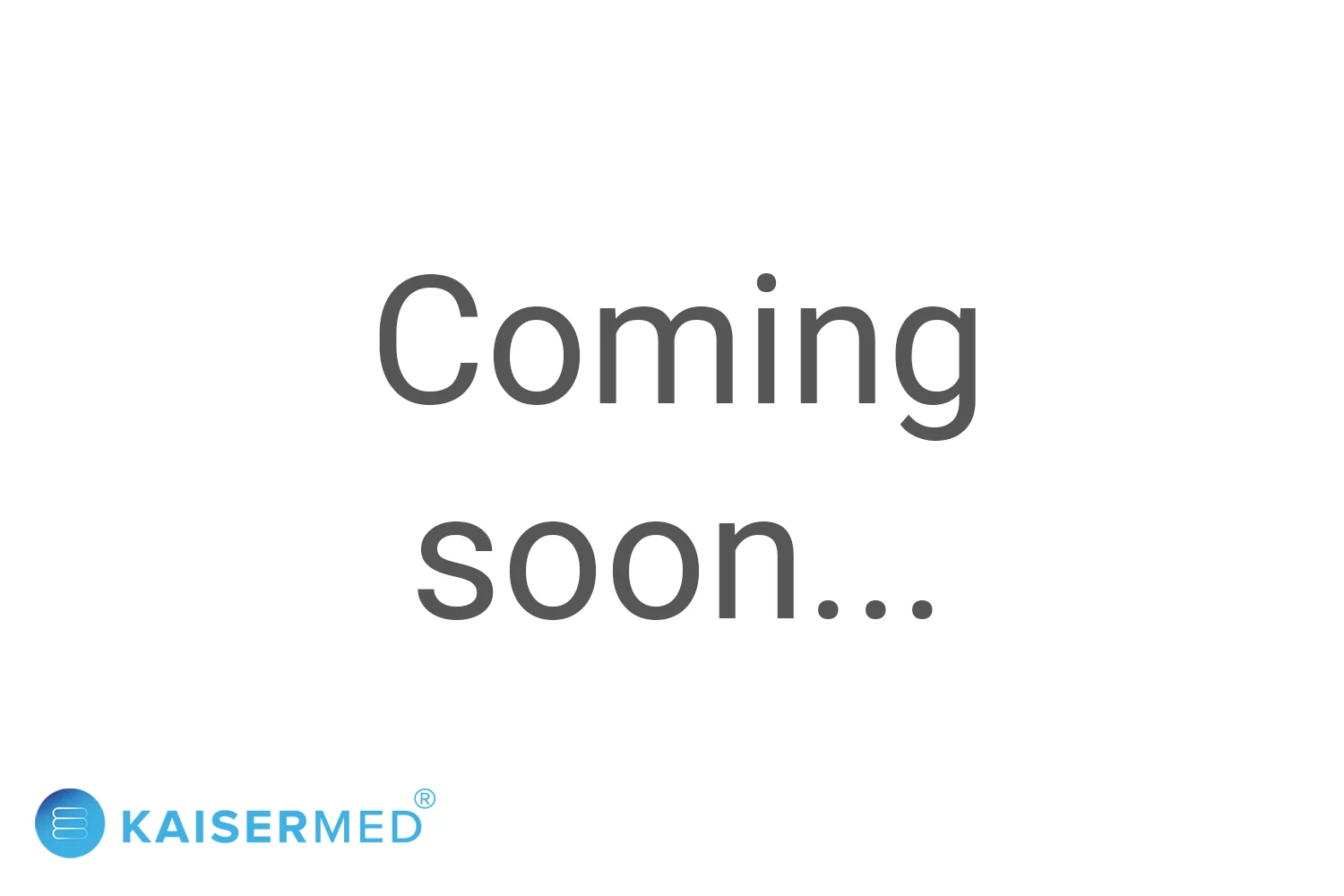 Coming Soon Banner für Produkte - Graue Schrift auf weißem Grund