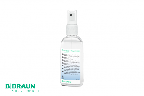 Prontosan® Wound Spray um Wunden zu spülen, zu befeuchten und zu reinigen