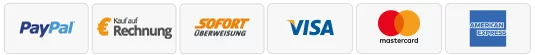 Logos verfügbarer Bezahlmethoden im Kaisermed Shop
