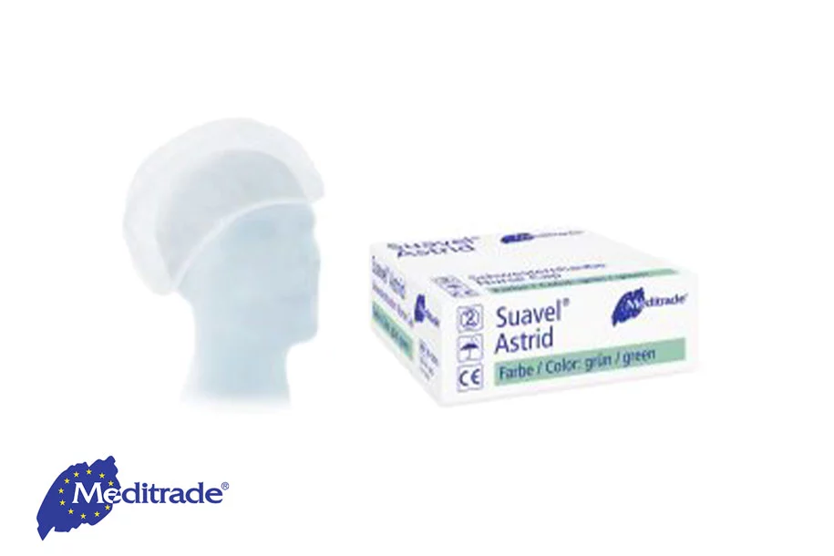 Puppenkopf trägt Meditrade Suavel® Astrid Baretthaube