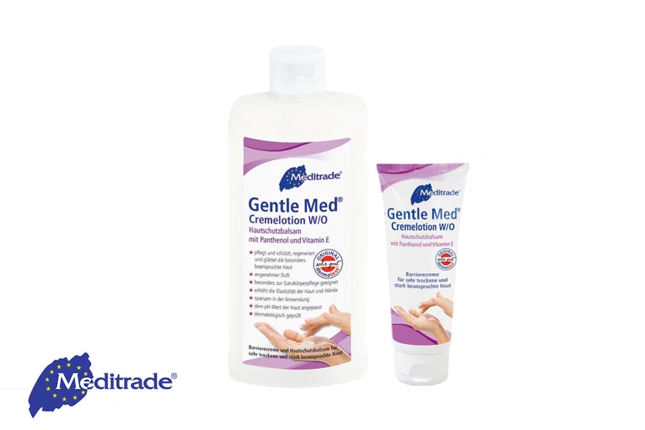 GENTLE MED® Cremelotion (W / O) Hautschutzbalsam mit Panthenol und Vitamin E kleine und große Packung