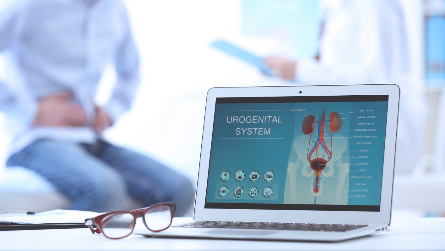 Laptop mit Urologischen Informationen